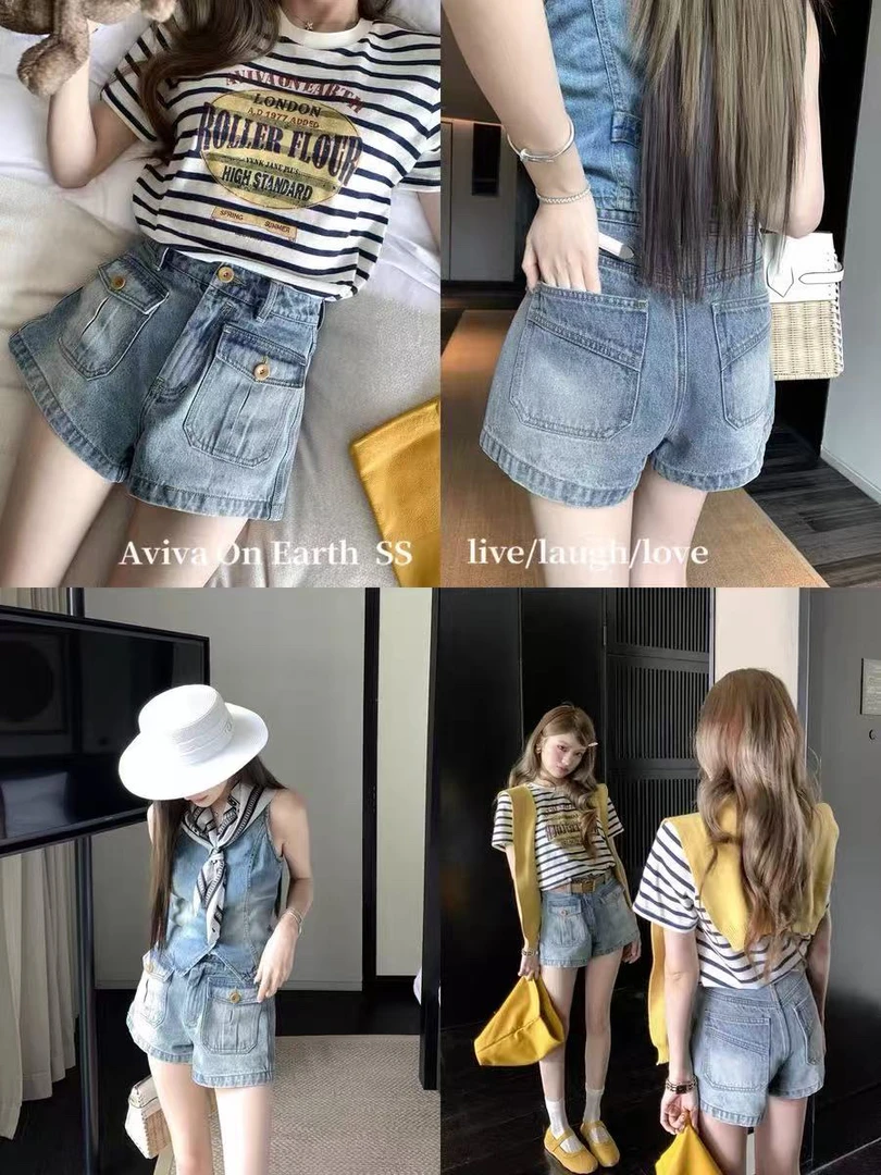 【现货】【高定系列】【高01-高150】2025新款显瘦时尚牛仔五分裤夏季