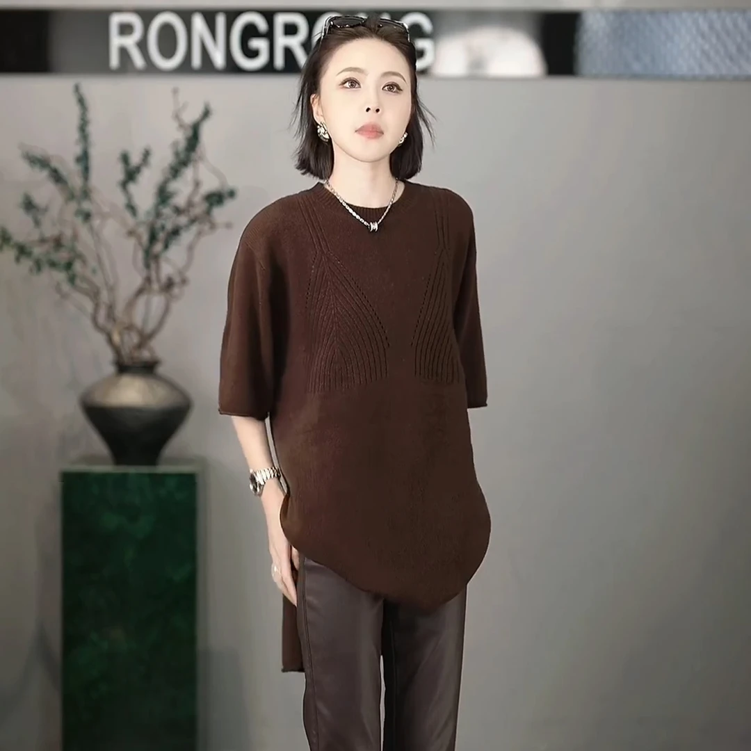 溶溶【慕斯山茶】RONGRONG 100绵羊毛慵懒老钱风羊毛衫268-82509