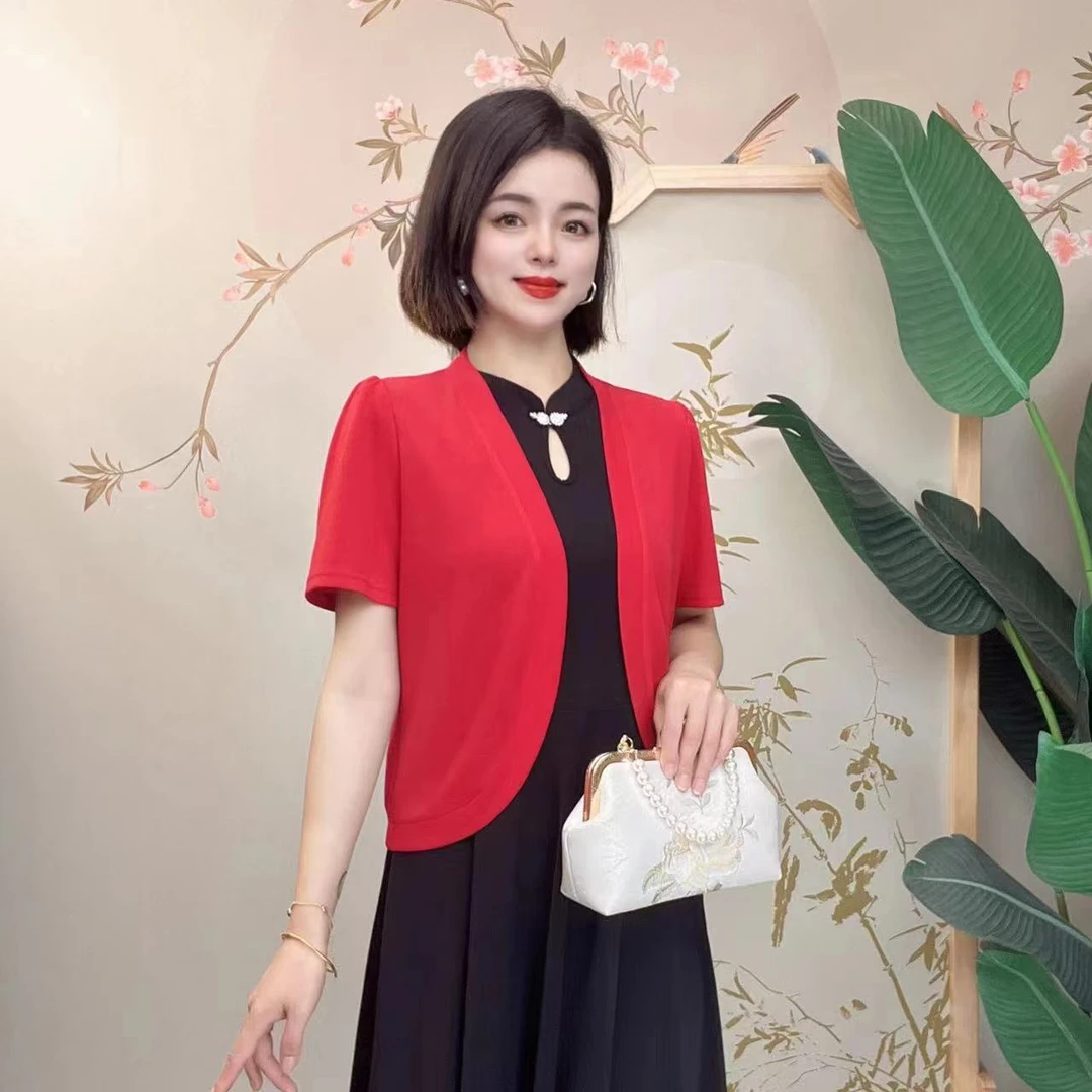 【 断码清货 】冰丝短袖防晒衣女薄款小坎肩披肩夏配吊带裙子小开衫