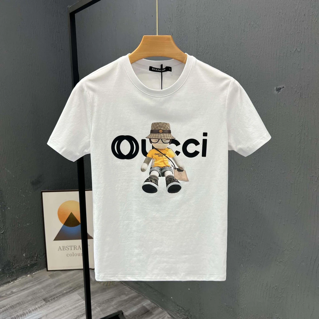 CRISTONORWE/克里斯托诺维男士修身短袖T恤夏季半袖t潮流百搭圆领