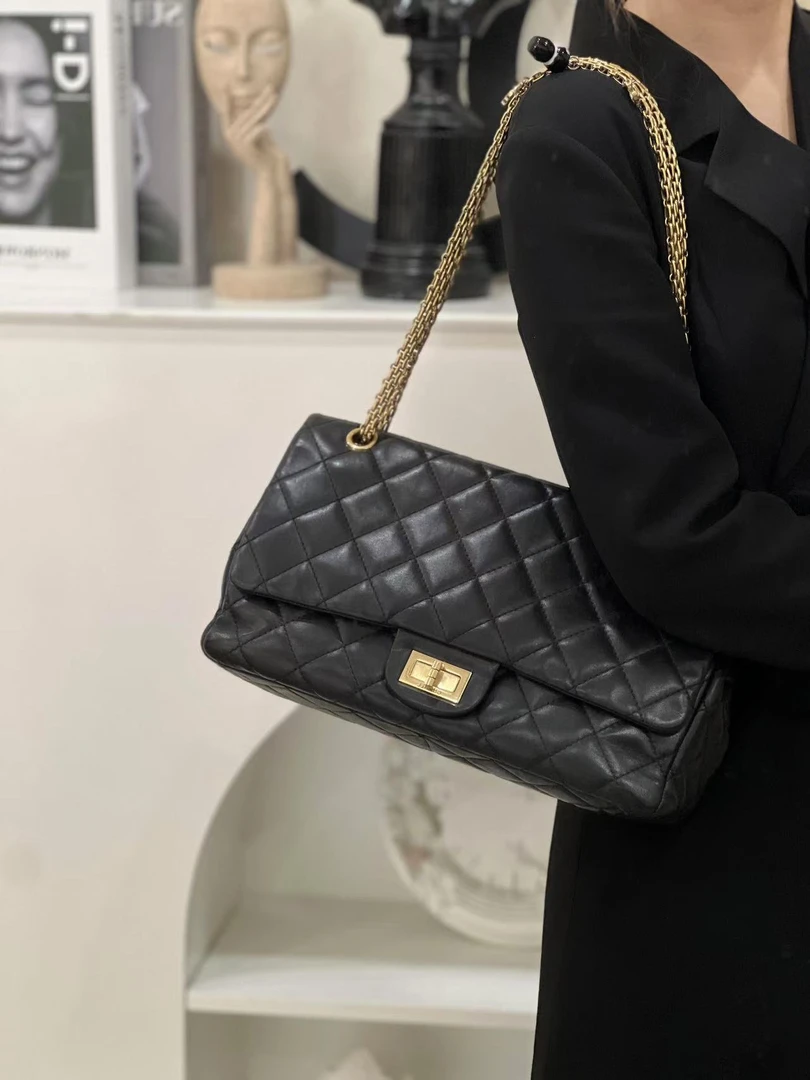 95新 Chanel/香奈儿 98新/香奈儿 2.55大号黑金羊/优品