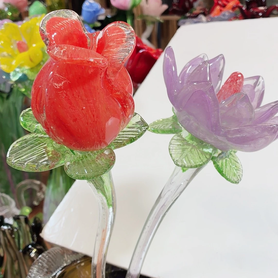 琉璃琉璃花2支纯手工