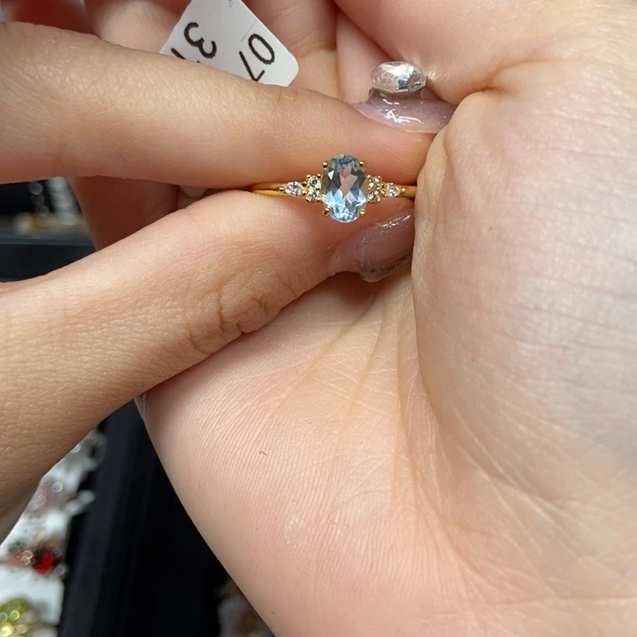 海蓝宝石戒圈银S925镶嵌设计