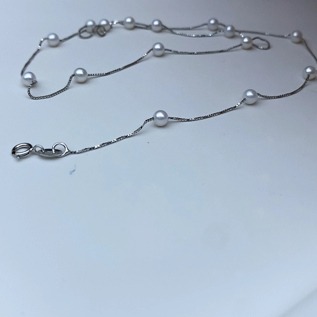淡水珍珠颈饰银S925镶嵌