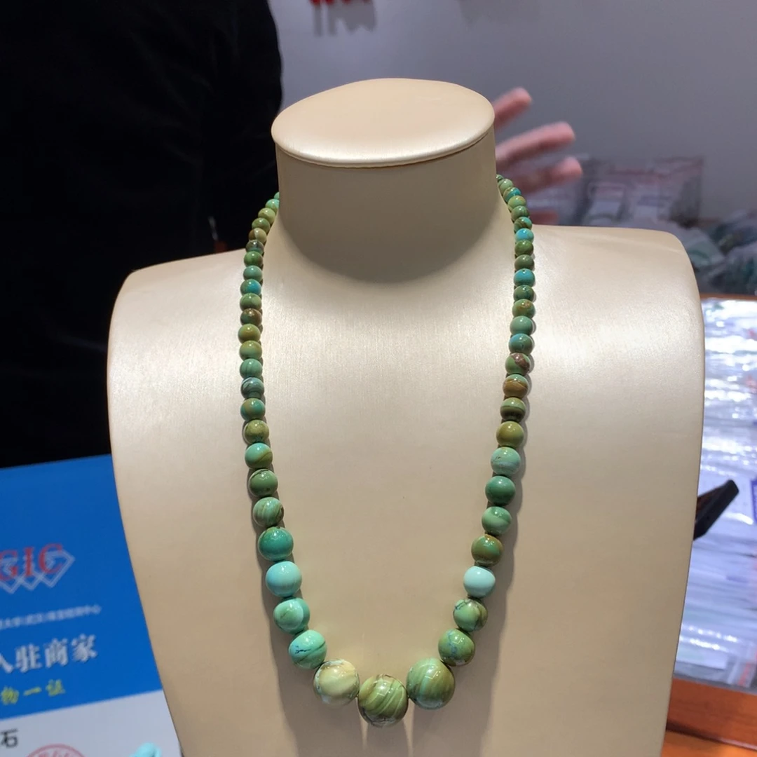 绿松石锁骨链18K金镶嵌