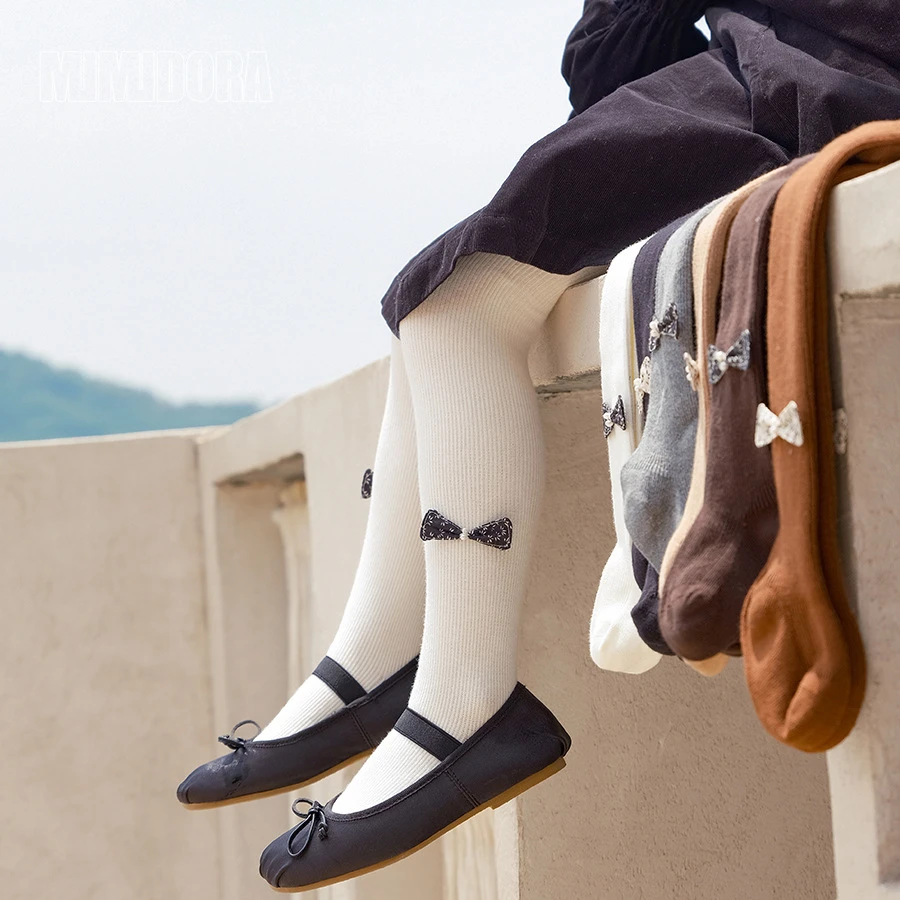 春秋新品儿童连裤袜宝宝打底裤袜婴儿连体袜女童可爱蝴蝶结打底裤