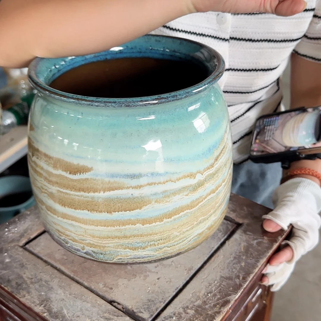 紫砂花盆王嫂花盆0913-156高22口21