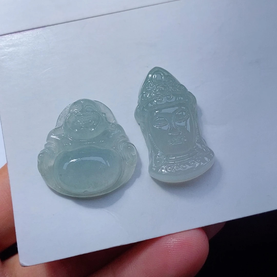 定制翡翠未镶嵌两个一起打包价