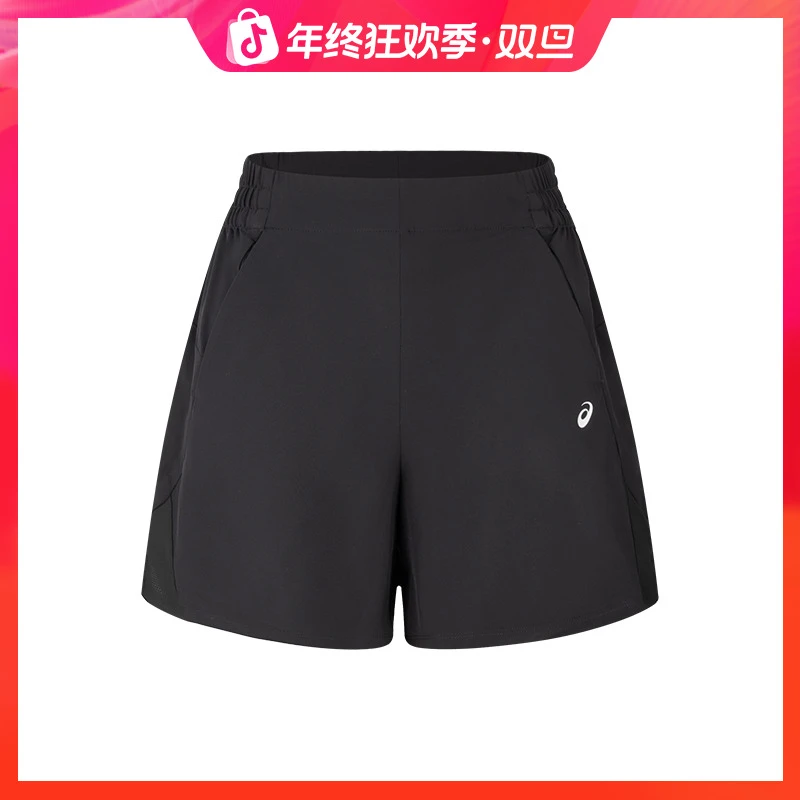 新年战袍ASICS亚瑟士女子吸湿快干短裤反光梭织松紧系带运动短裤