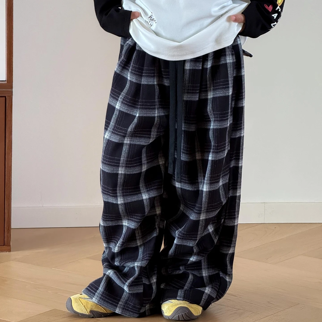 男女童亲子款格子裤2025秋季新款儿童中大童韩版休闲舒适百搭长裤