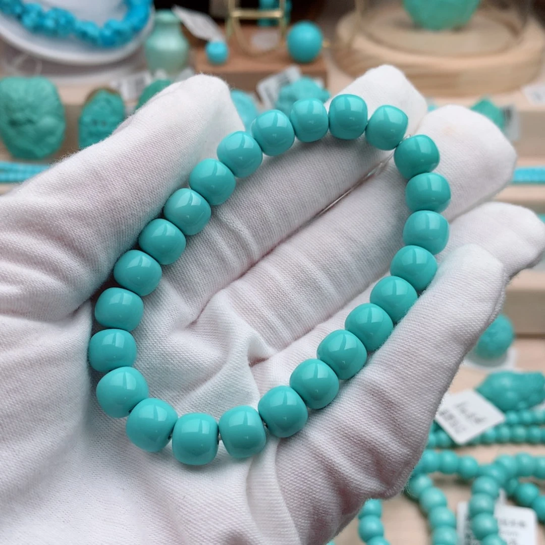 绿松石珠宝奇石未镶嵌清*8.7mm