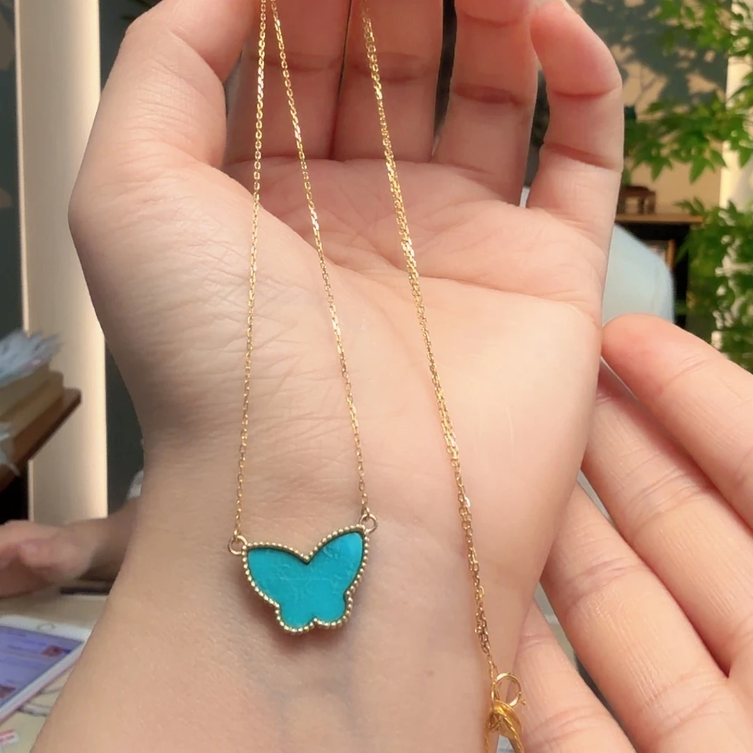 绿松石18K金镶嵌颈饰