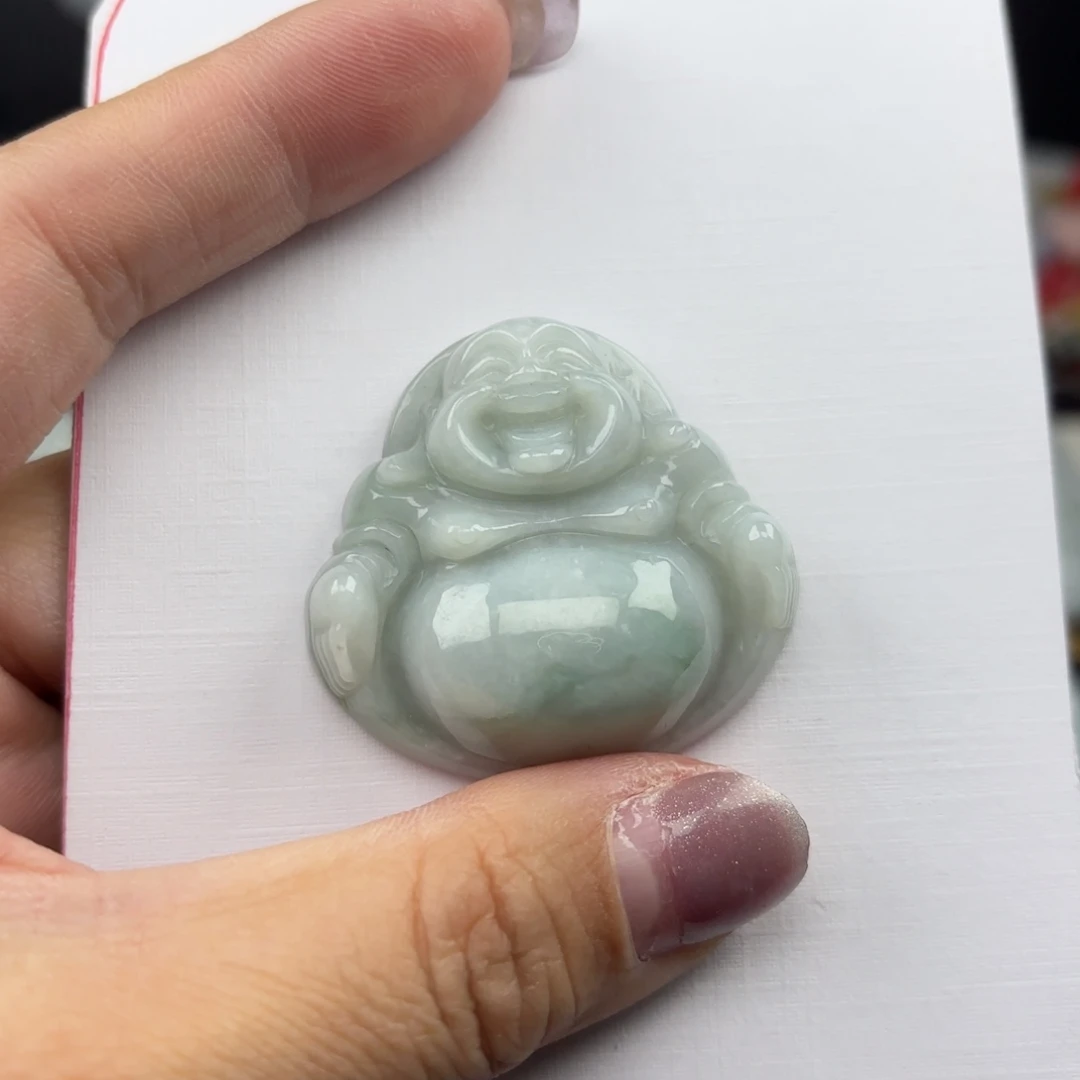 翡翠未镶嵌颈饰39尺寸佛公厚装微瑕介意勿拍不退不换