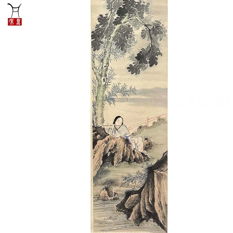 O1020仕女立轴39x182/6.4平尺