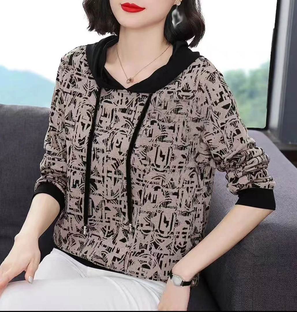 091连帽女抽绳不褪色长袖卫衣中长款开衫
