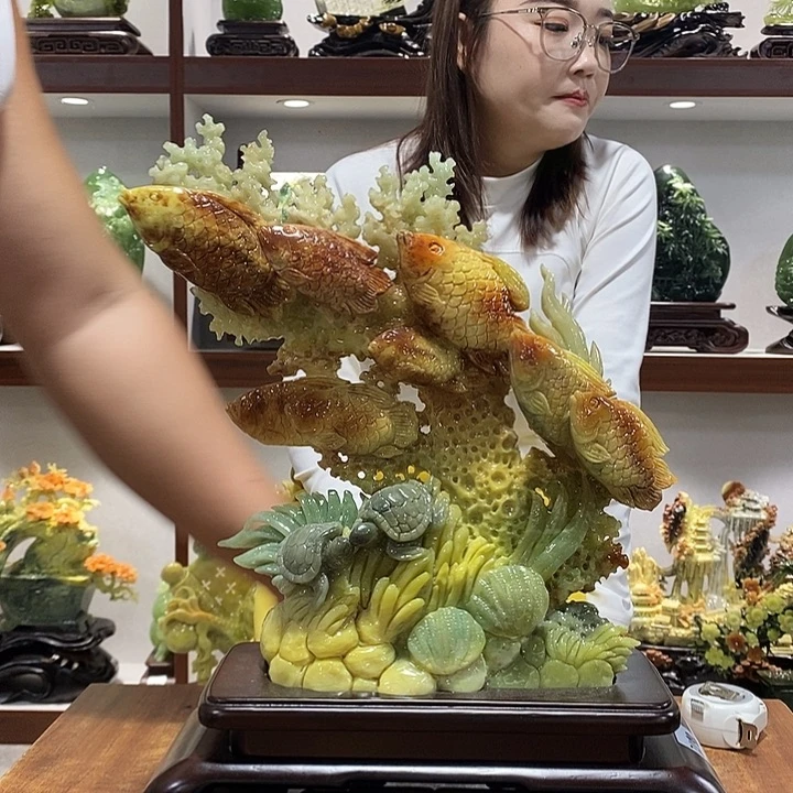 净***明玉山水摆件 玄关摆件