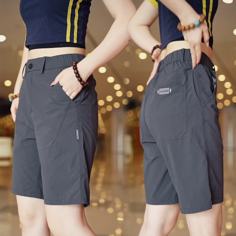 夏季新款男士直筒休闲轻商务薄款冰丝中裤棉裤时尚百搭休闲西裤