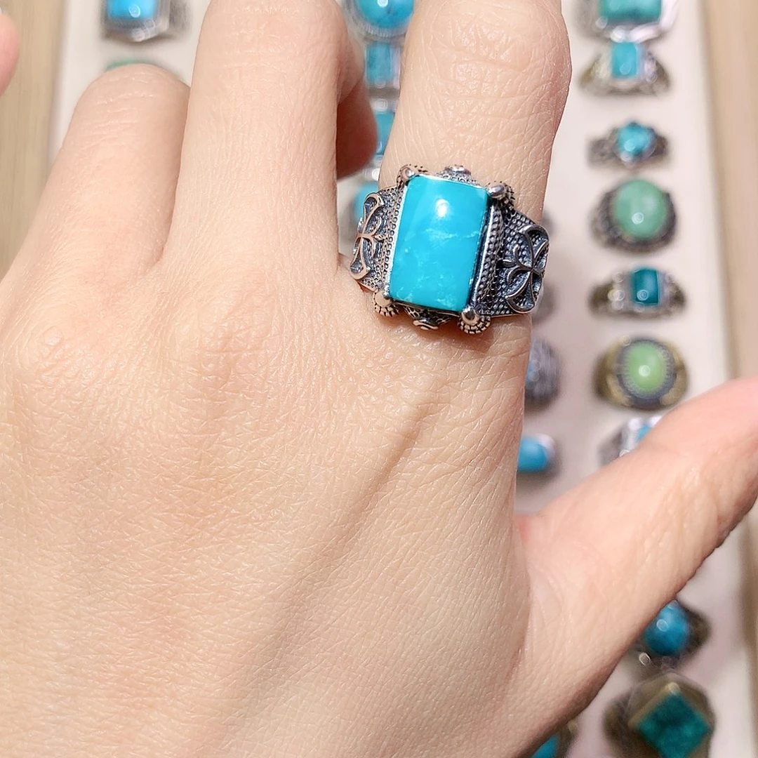 绿松石银S925镶嵌颈饰