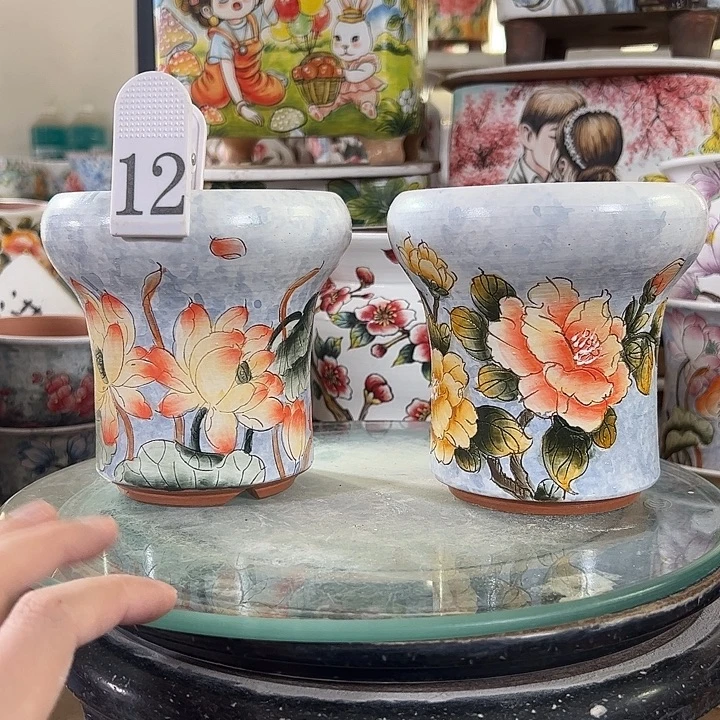 景德镇手绘花盆满38包邮
