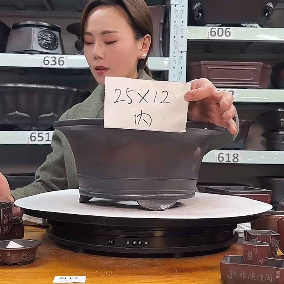 耒***团紫砂花盆宜兴紫砂23号