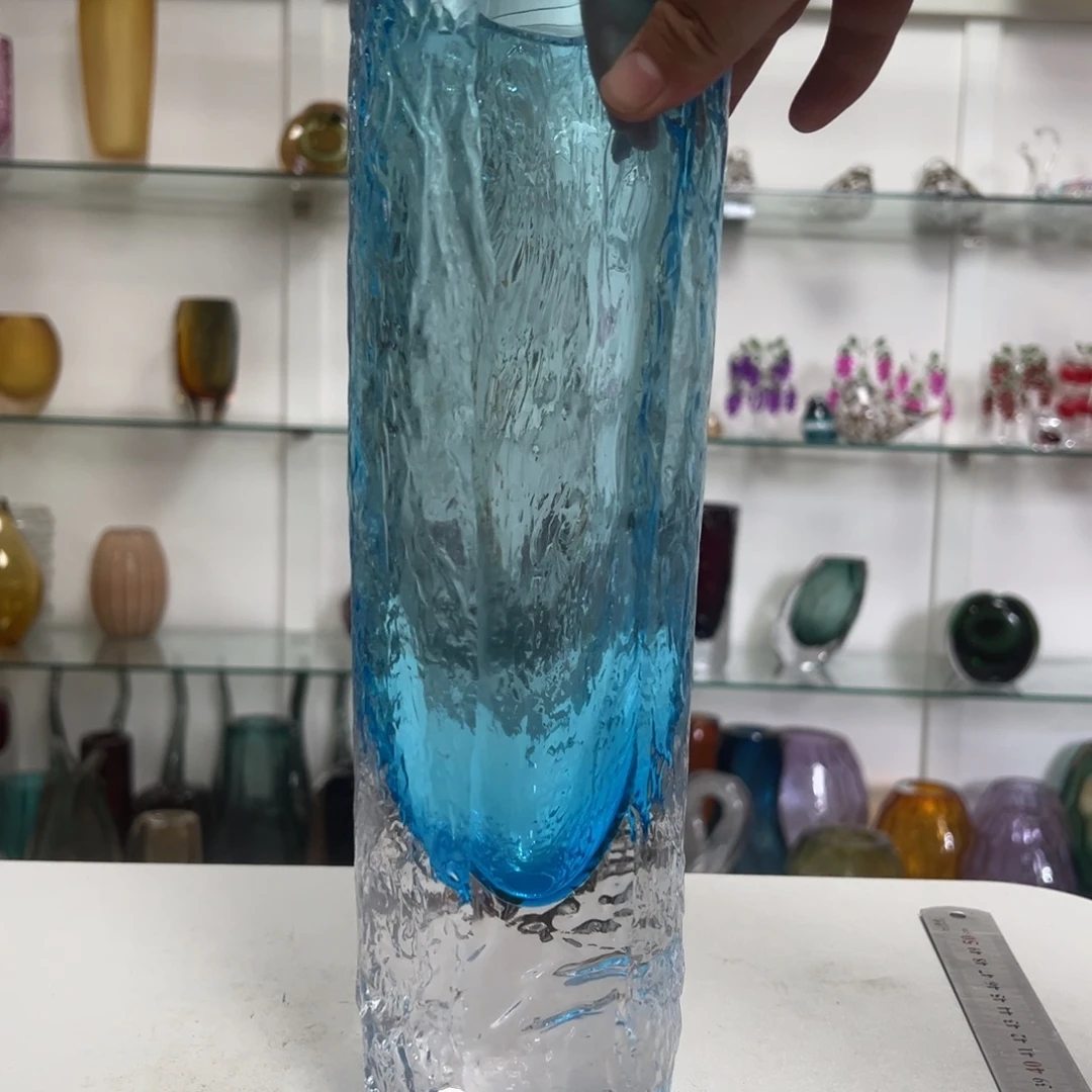 幻彩琉璃花瓶纯手工制作高度30