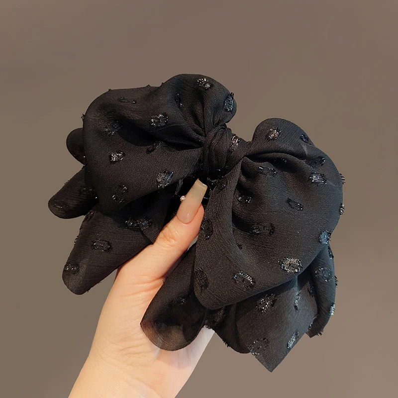 优雅新款小香风日韩蝴蝶结女网红抓夹半扎马尾发饰