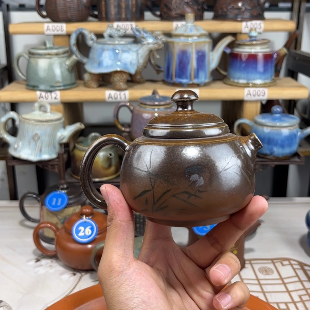 建水紫陶220cc白泥柴烧无尘，建水紫陶传承全手工制作