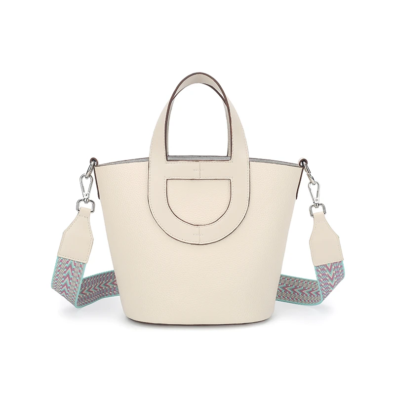 ROGANI通用手提单根耐磨撞色潮流手提包白色时尚肩包手拎包6670