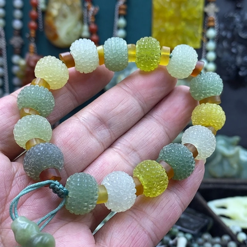 【闪购商品】未镶嵌岫玉手工雕刻手链