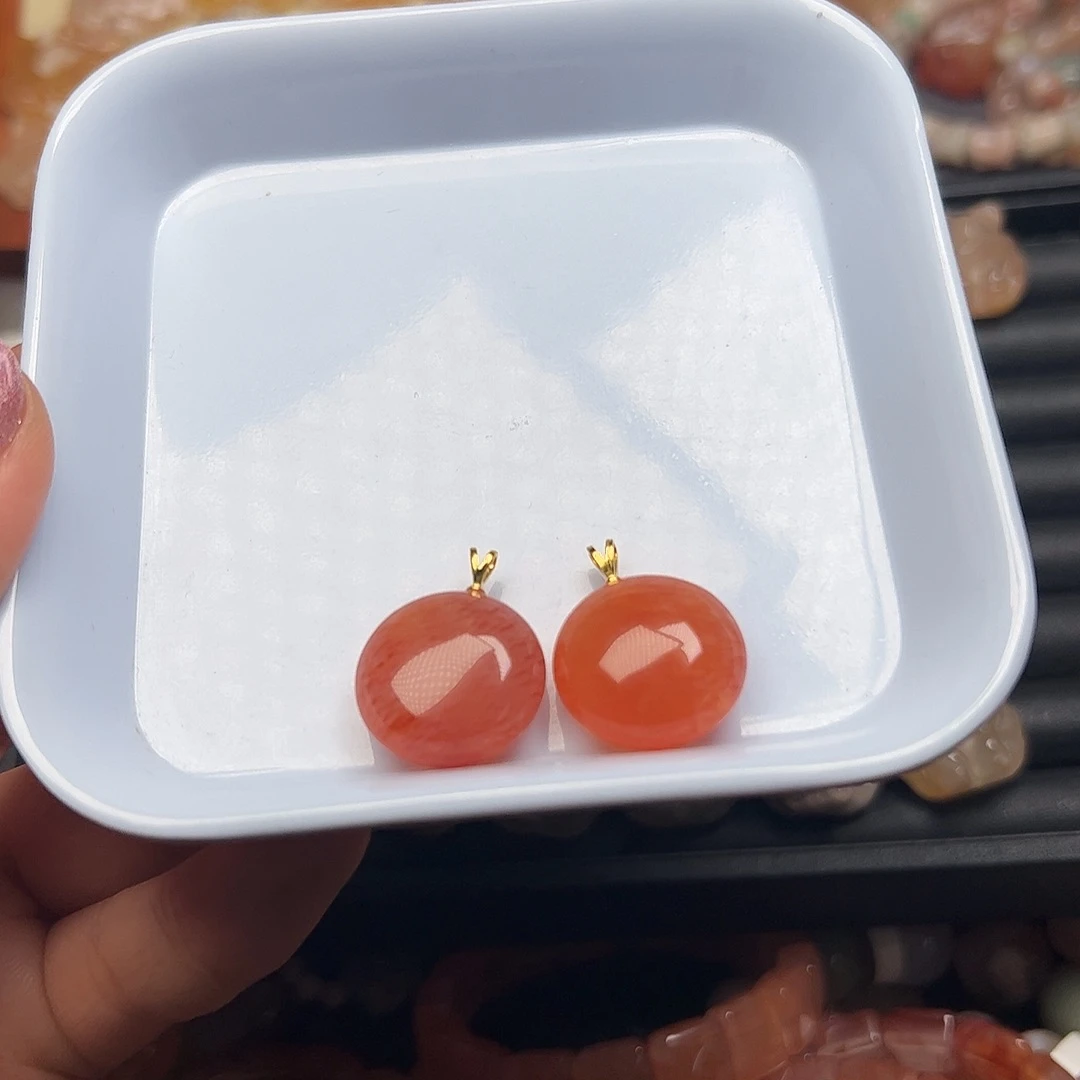 玛瑙/玉髓珠宝半成品未镶嵌桃****子