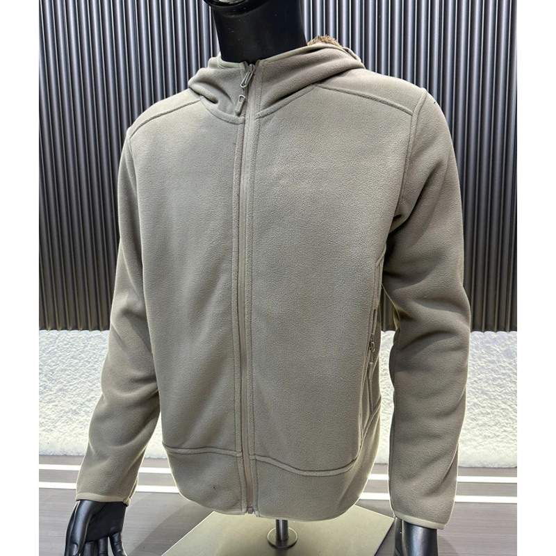 特大码300斤复古风锁温外贸男士秋冬加厚保暖摇粒绒夹克连帽外套2