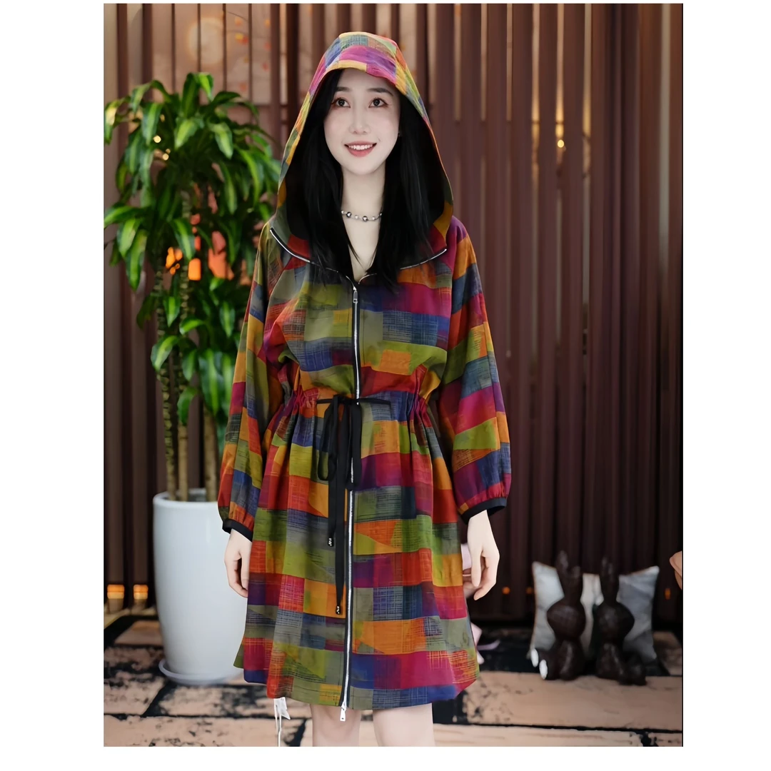 【金禧禧服饰】青春香云纱带帽风衣J24285