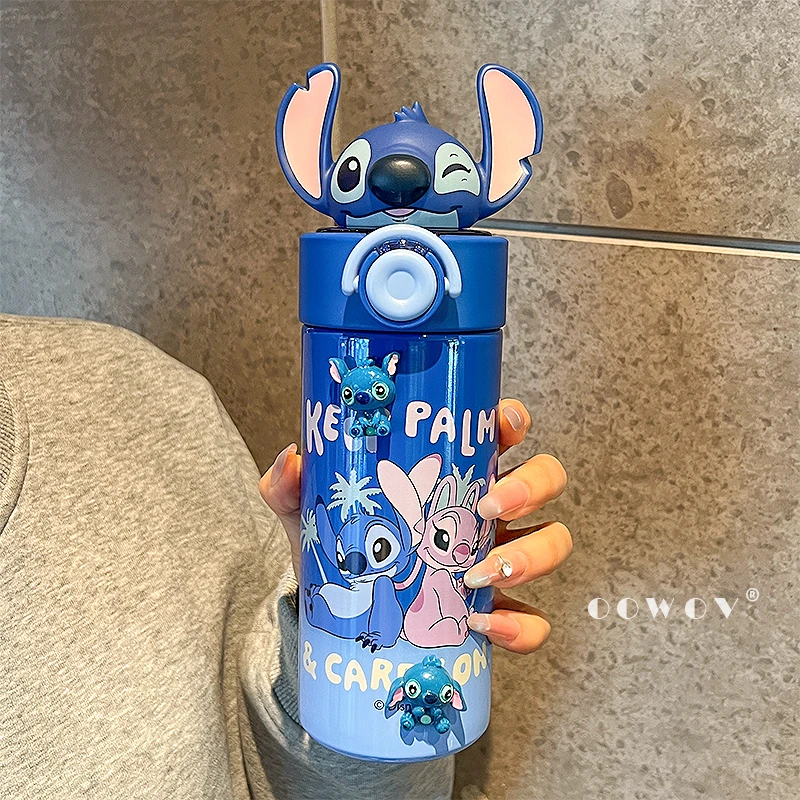 迪士尼史迪仔联名保温杯儿童水杯女新款2025高颜值吸管杯生日礼物