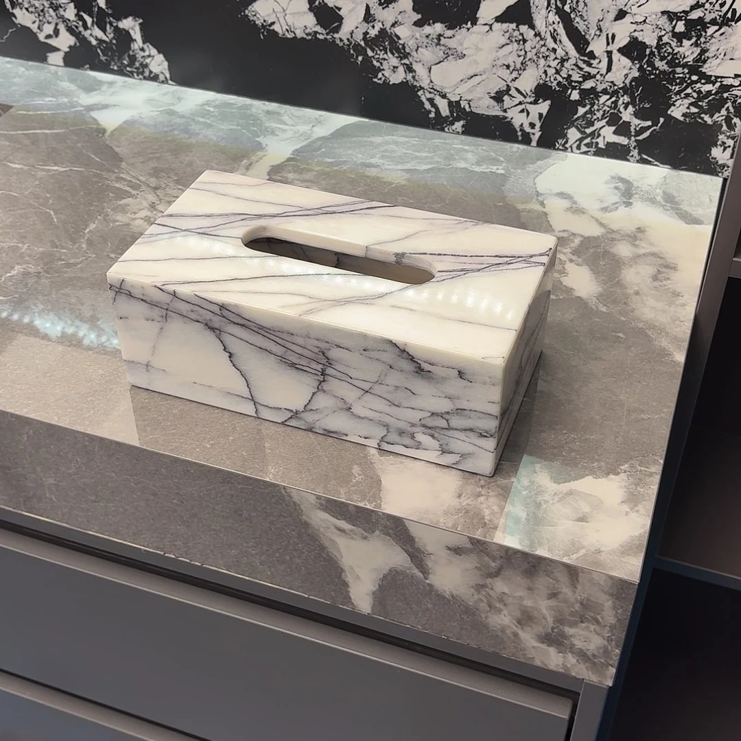 方款001香雪梅大理石纸巾盒