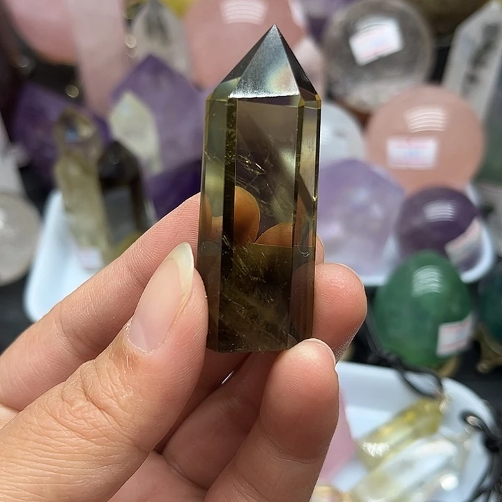 水晶未镶嵌珠宝半成品29克黄水晶柱