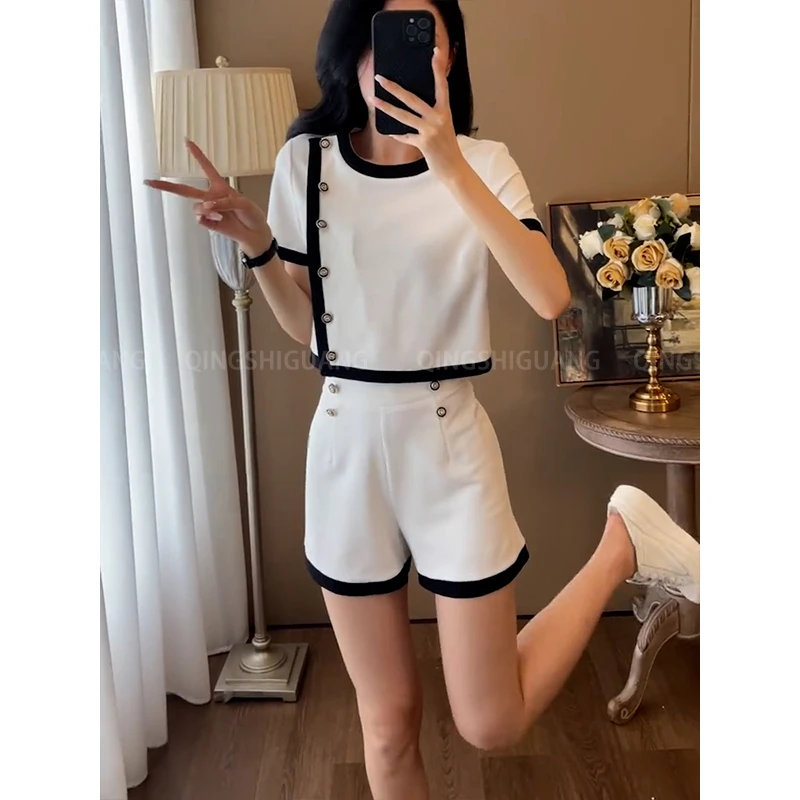 小香风气质减龄休闲套装2025爆款设计感上衣显瘦修身洋气短裤女夏