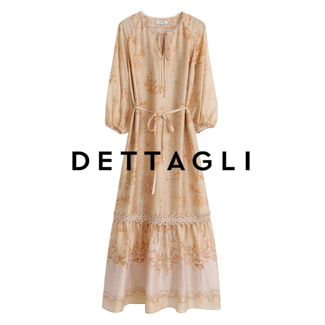 Dettagli/迪塔莉25夏季新款混色系圆领直身宽松连衣裙DC25L0010