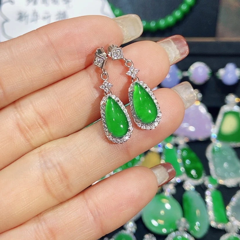 【闪购商品】翡翠耳饰未镶嵌天然翡翠