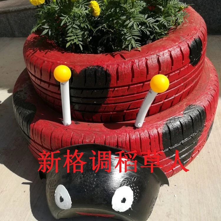 定制 轮胎工艺品 废旧轮胎创意装饰 旧轮胎改造甲壳虫 瓢虫造型