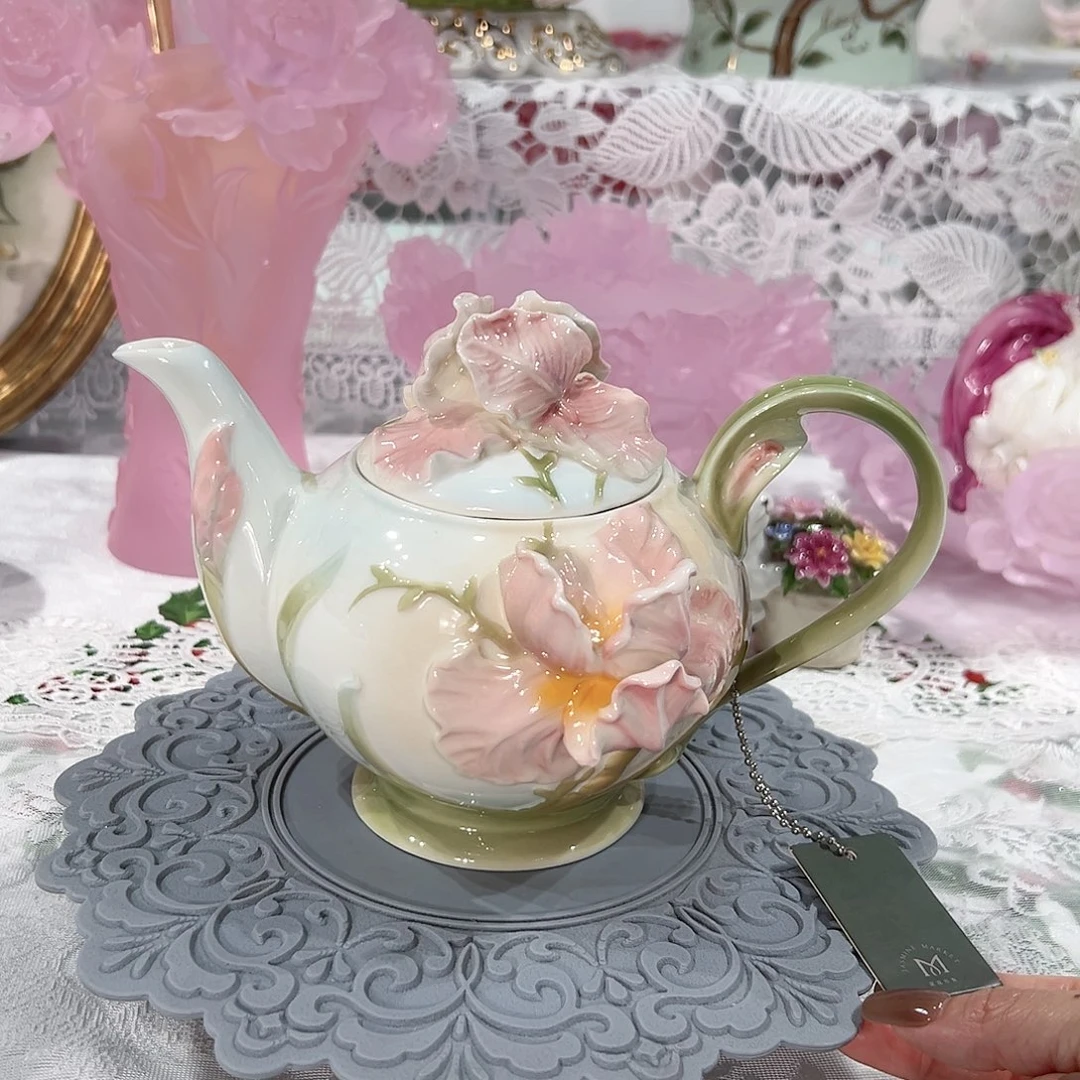 陶瓷0115出口高温瓷鸢尾花花壶