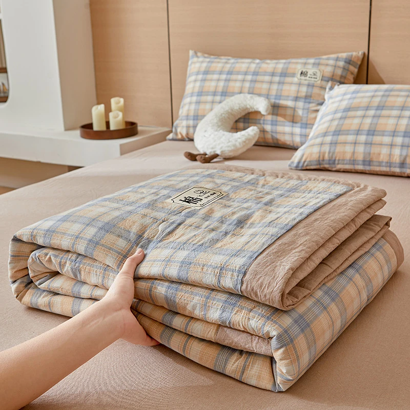 新疆长绒棉夏凉被100%里外全棉夏被无印风全棉夏凉被空调被春秋被