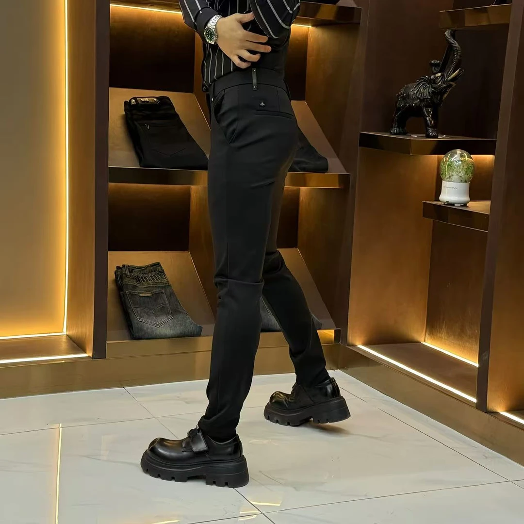 男士秋冬小脚西裤潮流时尚商务休闲裤百搭长裤-88773