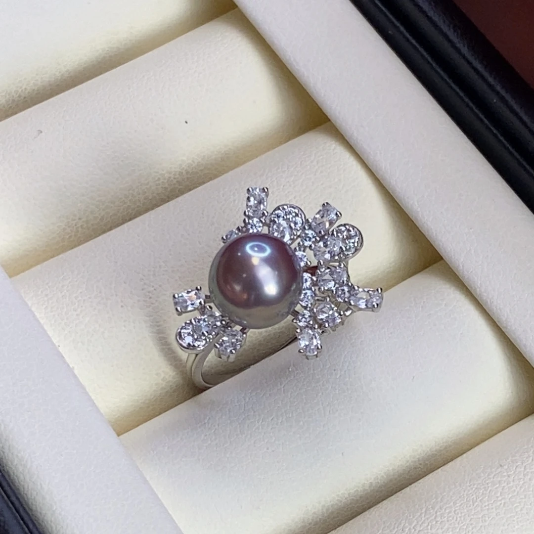 淡水珍珠银S925镶嵌戒指