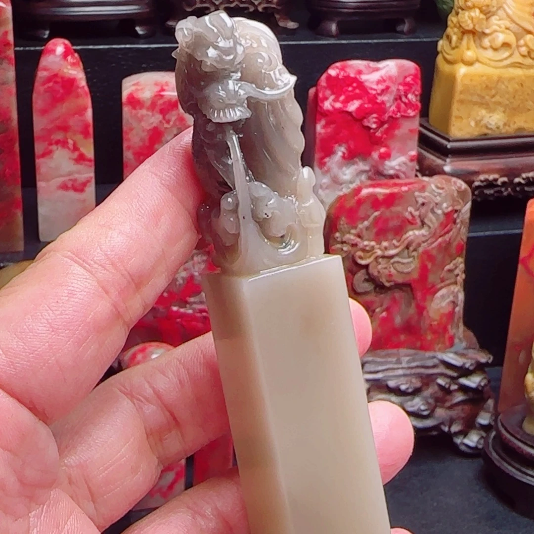 昌化石牛角冻印章