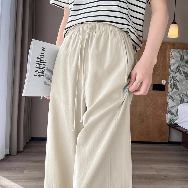 莱赛尔天丝阔腿裤女夏季薄款2025新款宽松显瘦休闲直筒冰丝山本裤