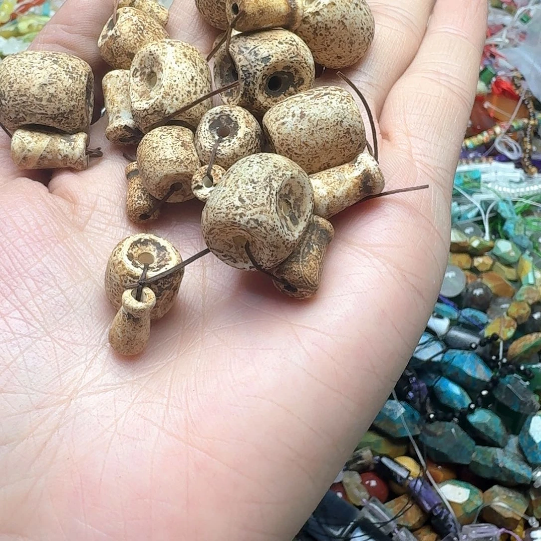 玛瑙/玉髓合金珠宝半成品一套12-17mm树玛瑙三通