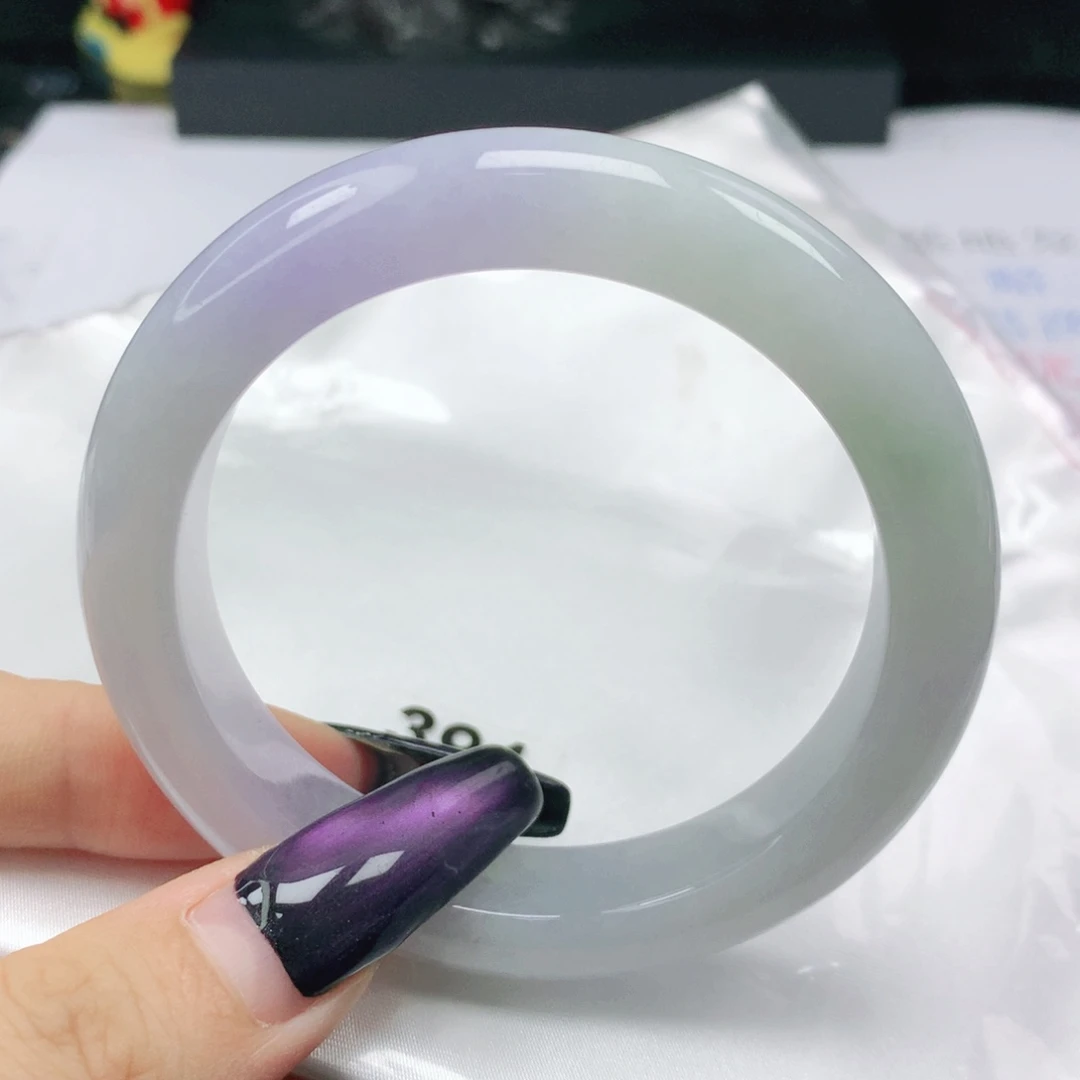 未镶嵌手镯翡翠翡翠54.5春彩正圈