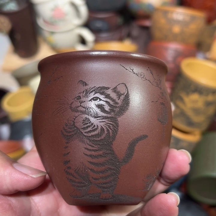 紫砂茶杯宜兴紫砂主人杯