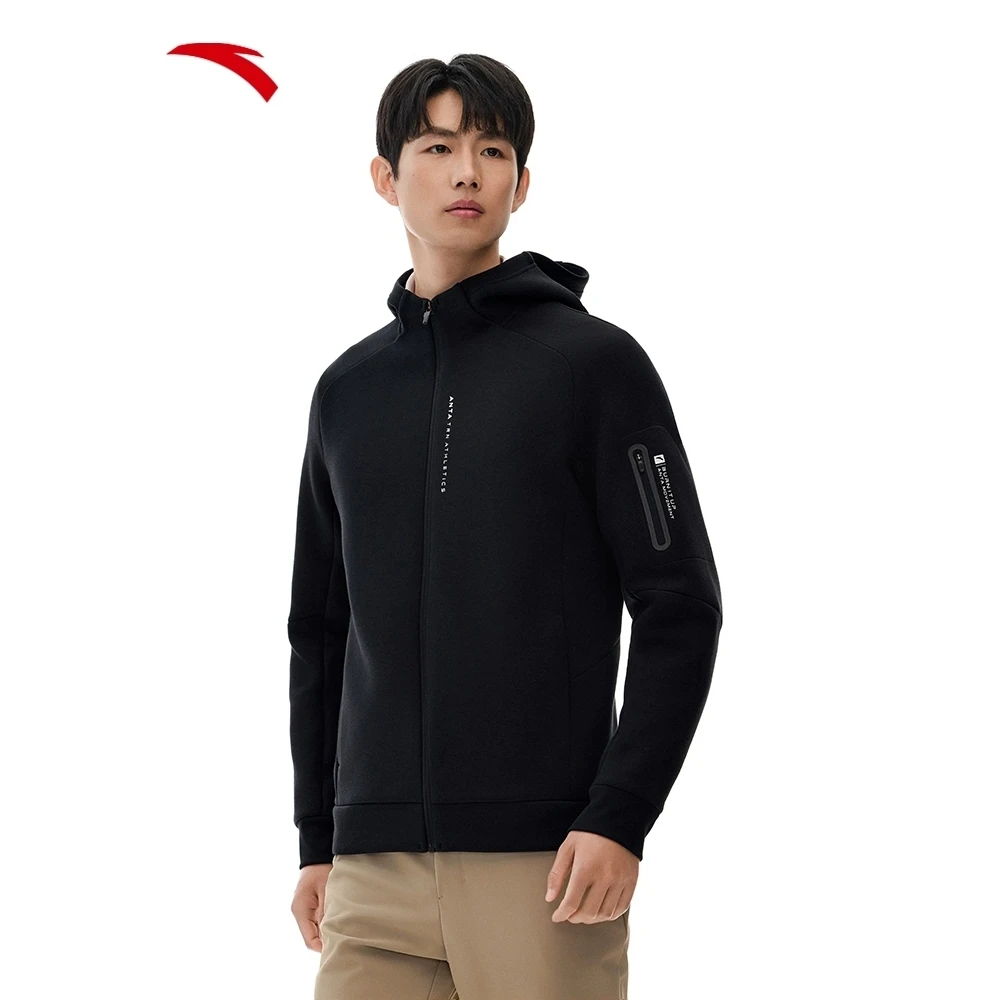 安踏户外训练运动外套春季新款健身跑步开衫长袖连帽夹克运动上衣