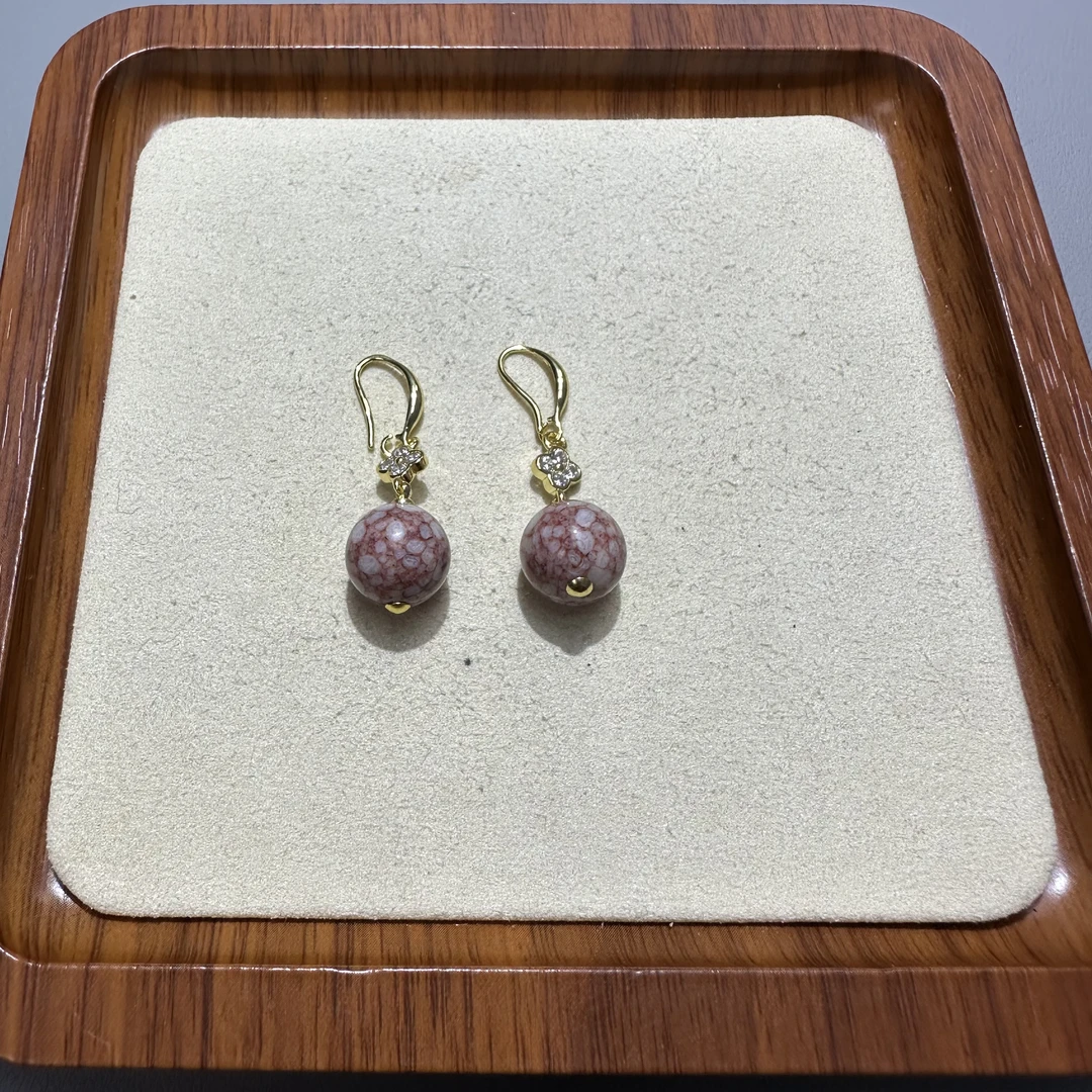 非金属珐琅耳饰 拼色露露1.2mi圆珠耳钉C171